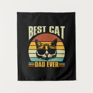 Grandfather Quotes   Best Cat Dad Ever Tapestry