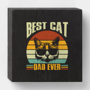 Grandfather Quotes Best Cat Dad Ever Wooden Box Sign