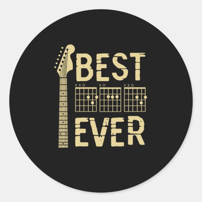 Grandfather Quotes | Best Dad Guitar Ever Classic Round Sticker (Front)