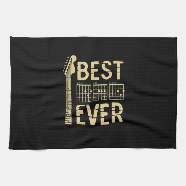 Grandfather Quotes | Best Dad Guitar Ever Kitchen Towel (Horizontal)