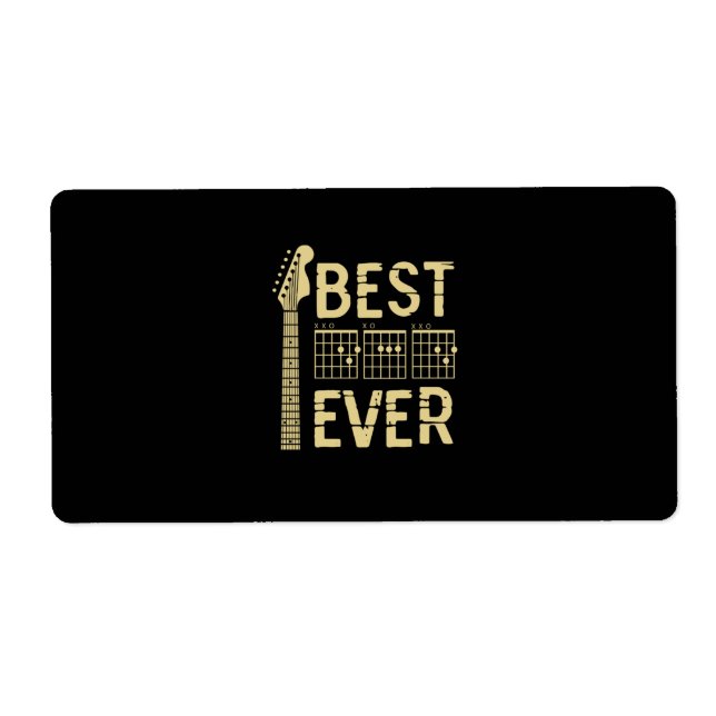 Grandfather Quotes | Best Dad Guitar Ever Label (Front)
