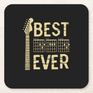 Grandfather Quotes Best Dad Guitar Ever Square Paper Coaster