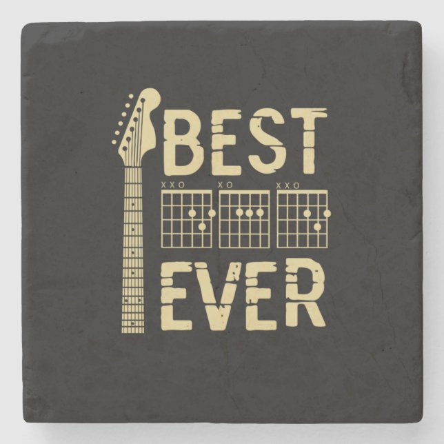 Grandfather Quotes | Best Dad Guitar Ever Stone Coaster (Front)