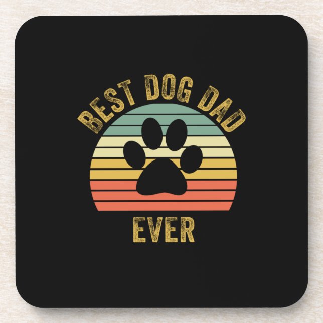Grandfather Quotes | Best Dog Dad Ever Beverage Coaster (Front)