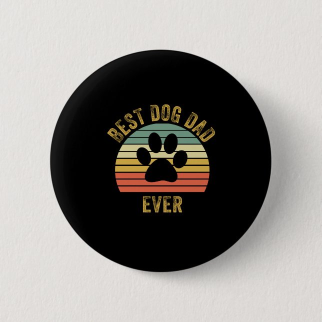 Grandfather Quotes | Best Dog Dad Ever Button (Front)