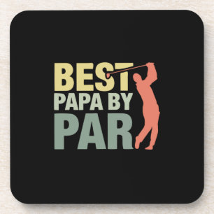 Grandfather Quotes Best Papa By Par Golf Beverage Coaster