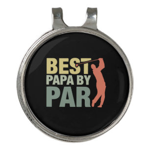 Grandfather Quotes   Best Papa By Par Golf Hat Clip