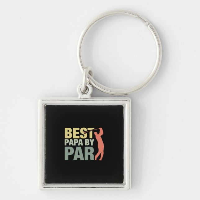Grandfather Quotes | Best Papa By Par Golf Keychain (Front)