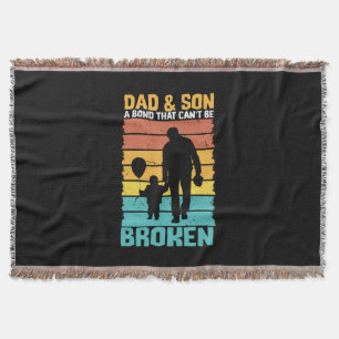 Grandfather Quotes Dad And Son Throw Blanket