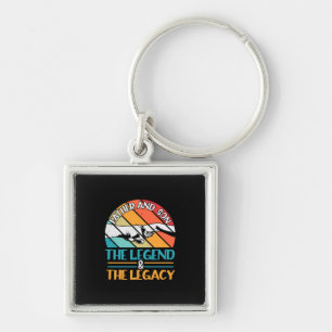 Grandfather Quotes Father And Son The Legend Keychain
