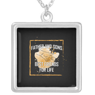 Grandfather Quotes   Father And Sons Best Friend Silver Plated Necklace