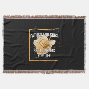 Grandfather Quotes Father And Sons Best Friend Throw Blanket