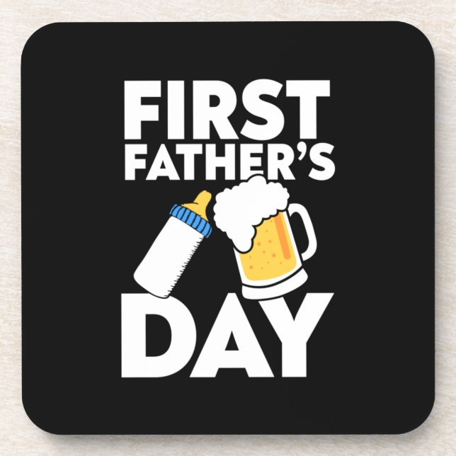 Grandfather Quotes | First Father's Day Beverage Coaster (Front)