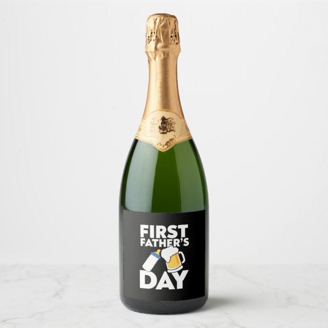Grandfather Quotes | First Father's Day Sparkling Wine Label (Front)