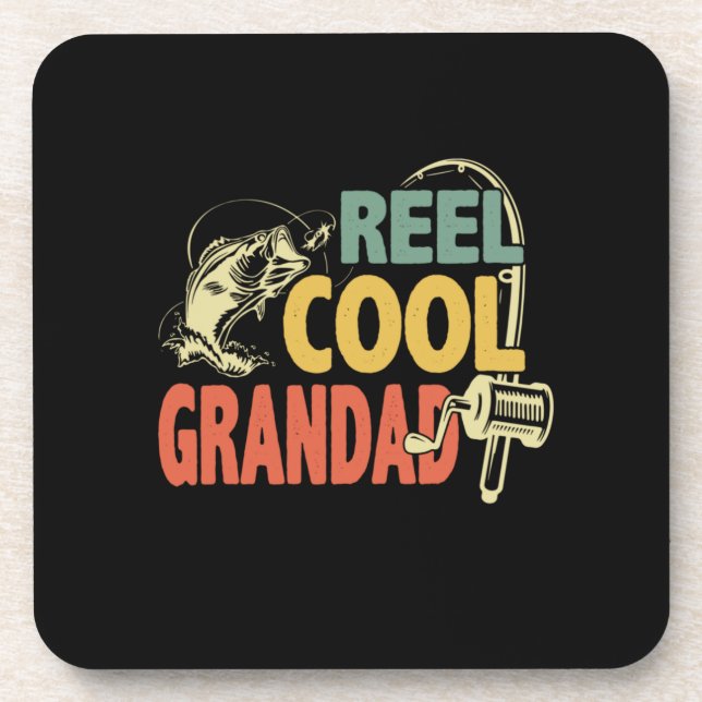Grandfather Quotes | Fishing Cool Grandad Beverage Coaster (Front)