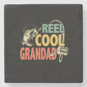 Grandfather Quotes Fishing Cool Grandad Stone Coaster