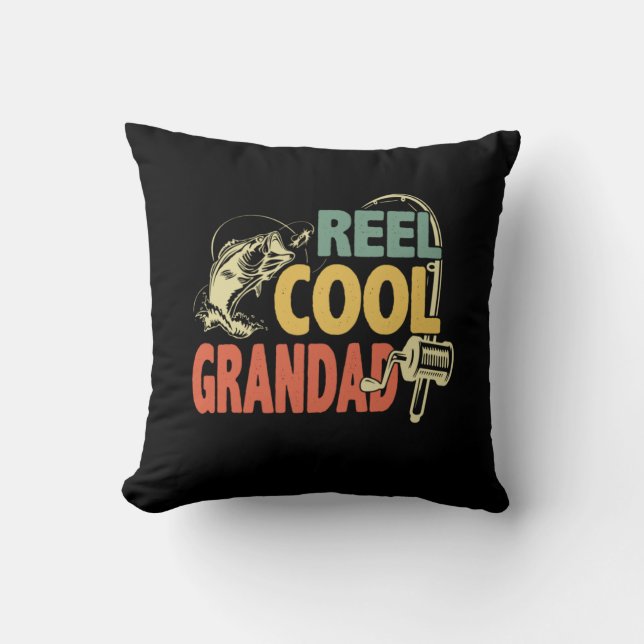 Grandfather Quotes | Fishing Cool Grandad Throw Pillow (Front)