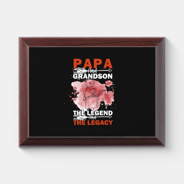 Grandfather Quotes | Papa And Grandson Award Plaque (Horizontal)