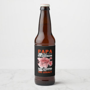 Grandfather Quotes   Papa And Grandson Beer Bottle Label
