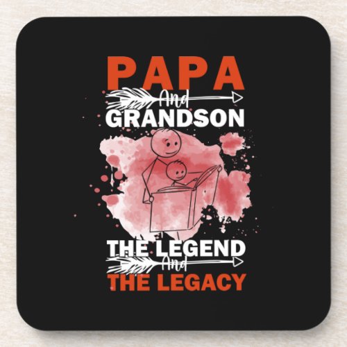 Grandfather Quotes  Papa And Grandson Beverage Coaster