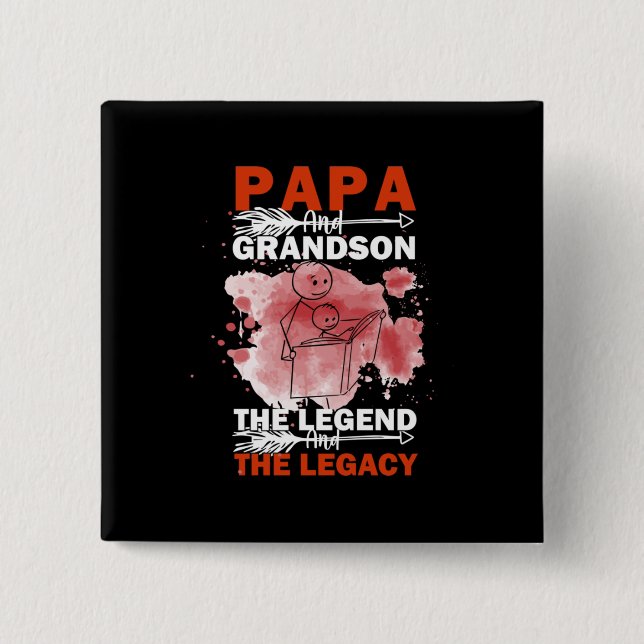 Grandfather Quotes | Papa And Grandson Button (Front)