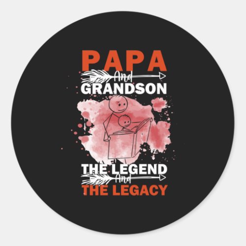 Grandfather Quotes  Papa And Grandson Classic Round Sticker