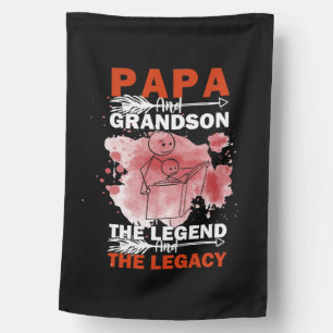 Grandfather Quotes Papa And Grandson House Flag