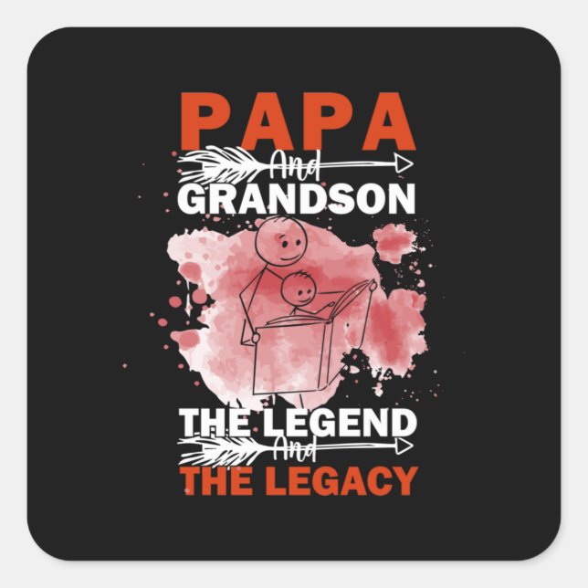 Grandfather Quotes | Papa And Grandson Square Sticker (Front)