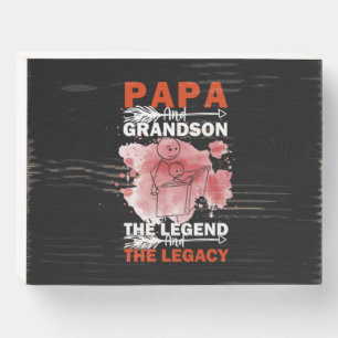 Grandfather Quotes Papa And Grandson Wooden Box Sign