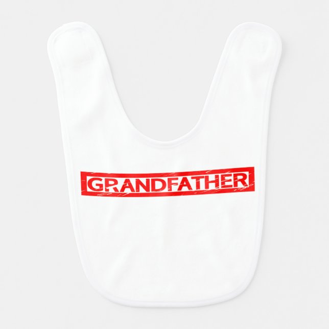 Grandfather Stamp Baby Bib (Front)