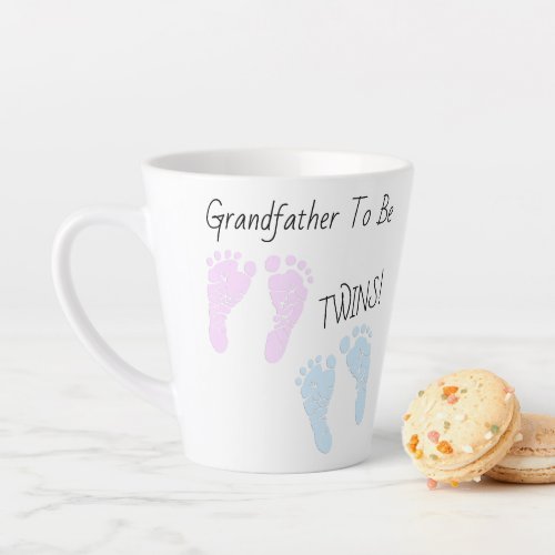 Grandfather To Be Twins Custom Announcement Latte Mug