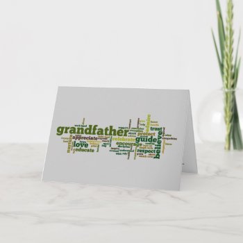 Grandfather Word Cloud Card by JulDesign at Zazzle
