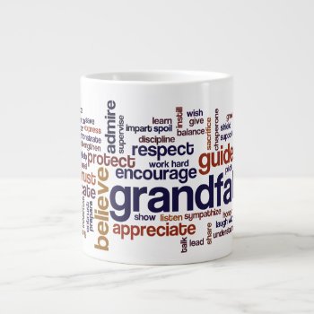 Grandfather Word Cloud Large Coffee Mug by JulDesign at Zazzle