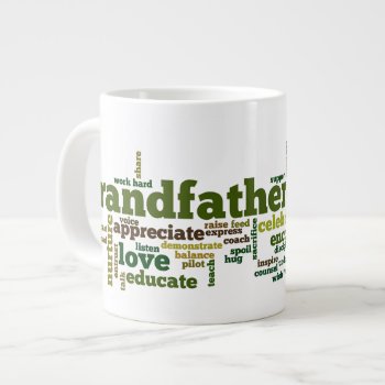 Grandfather Word Cloud Large Coffee Mug by JulDesign at Zazzle