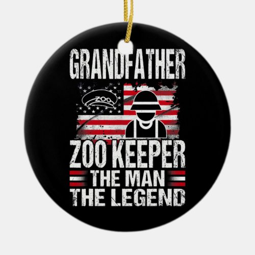 Grandfather Zoo Keeper The Man The Legend Retro Ceramic Ornament