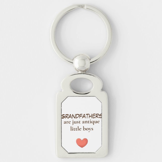 Grandfathers are boys  Heart keychains (Front)