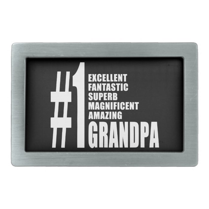 Grandfathers Birthdays  Number One Grandpa Rectangular Belt Buckles