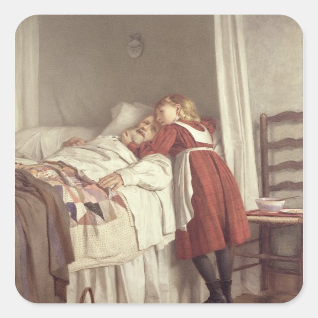 Grandfather's Little Nurse Square Sticker (Front)