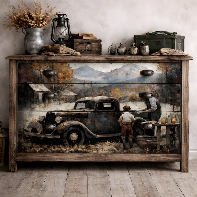 Grandfather's Pickup Decoupage Tissue Paper (Grandfather's Pickup Decoupage Tissue Paper)