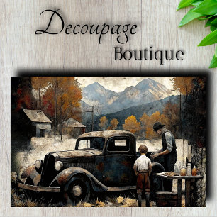 Grandfather's Pickup Decoupage Tissue Paper