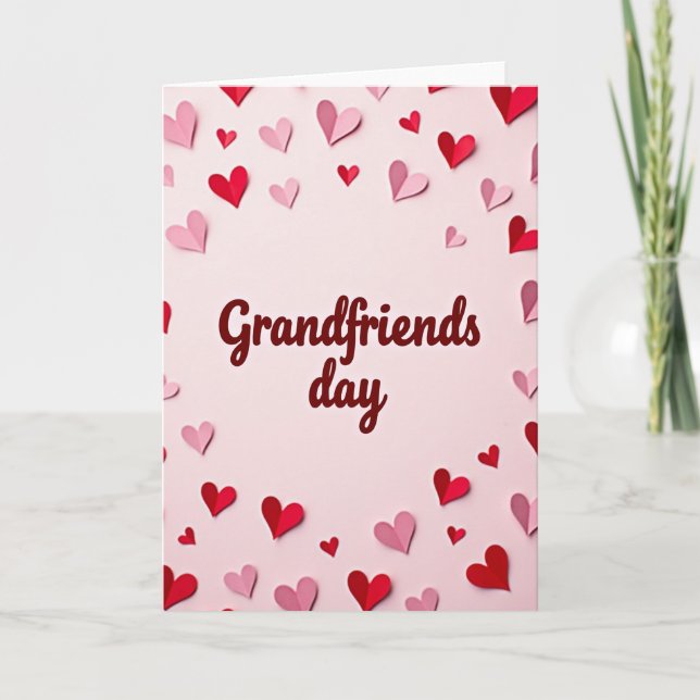 Grandfriends Day Lovely Hearts Card (Front)