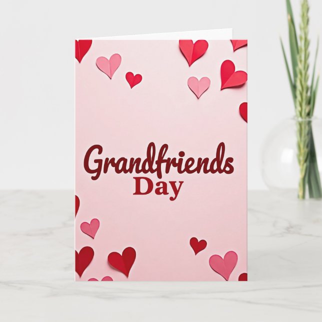 Grandfriends Day Paper Hearts Card (Front)