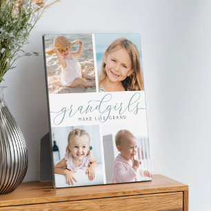 Grandgirls Make Life Grand Four Photo Collage Plaque