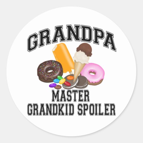 Grandkid Spoiler Grandpa Classic Round Sticker