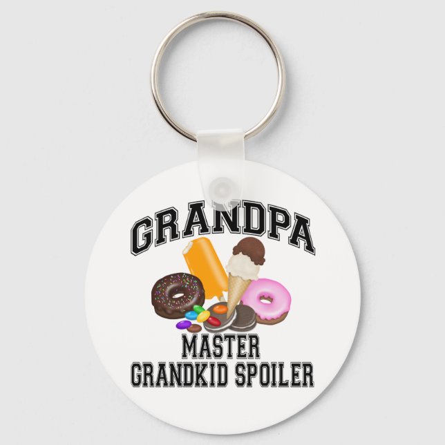 Grandkid Spoiler Grandpa Keychain (Front)