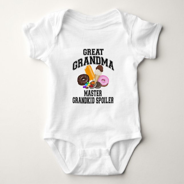 Grandkid Spoiler Great Grandma Baby Bodysuit (Front)
