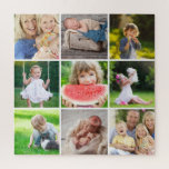 Grandkids 9 Square Photo Instagram Collage Jigsaw Puzzle<br><div class="desc">Create a special personalized gift using photos of your wedding, travel, grandkids, pets, or other fun memories printed onto a puzzle. This template has space for 9 square Instagram photos. Use the design tools to edit the text, choose any background colors or upload more photos. Custom photo puzzles are an...</div>