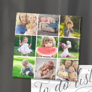 Grandkids 9 Square Photo Instagram Collage Magnet