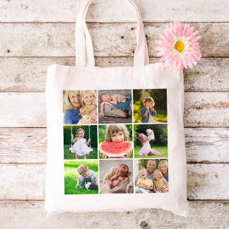 Grandkids 9 Square Photo Instagram Collage Tote Bag