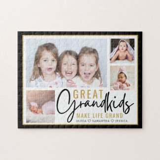 Grandkids Great Grandparents Life Quote 4 Photo Jigsaw Puzzle
